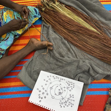 Planning Gurrutu weaving installation in Yirrkala, NT